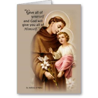 Blessings Feast of St. Anthony Greeting Cards