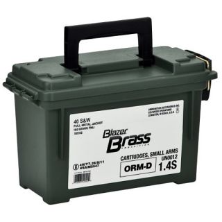 CCI Blazer Brass Ammo Can .40 SW 180 gr. FMJ 250 Rounds 724668