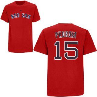 Dustin Pedroia Red Sox Adult Red Name & NUmber T Shirt XXL  Sports Fan T Shirts  Sports & Outdoors