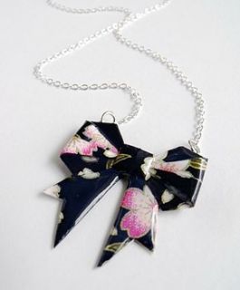 night flowers washi bow necklace by matin lapin