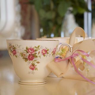 set of five vintage teacup tea light favours by bedcrumb