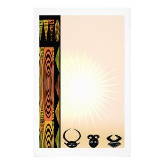 African Ceremonial Masks Stationery Paper