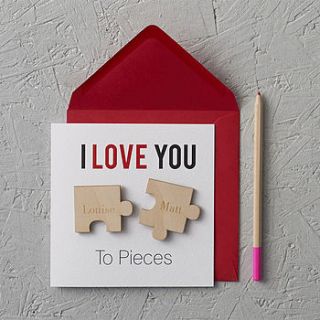'i love you to pieces' magnets card by clouds and currents