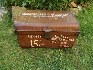 antique advertising tin trunk by woods vintage home interiors
