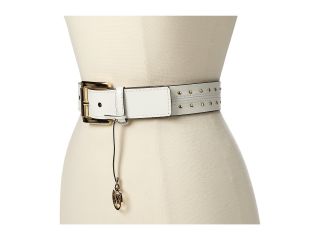 MICHAEL Michael Kors 38mm Belt with/ Piping And Studding Detail White