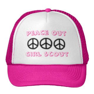 peace out girl scout. mesh hat