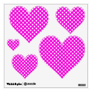 Pink and White Polka dot Heart Wall Decals