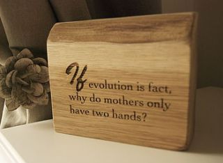 mums solid oak quote plaque by bespoak