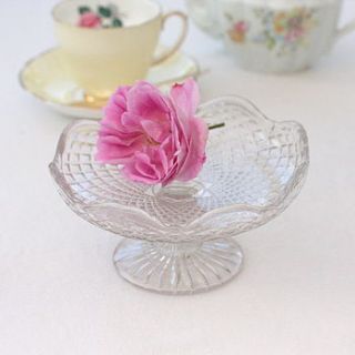 vintage mini glass cake stand by magpie living
