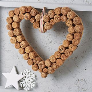 heart cork wreath by the contemporary home