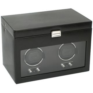 Wolf Designs. Heritage Module 2.1 Double Watch Winder with Cover and