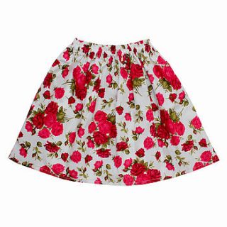 girl's unlined red roses skirt by vittoria bello for kids