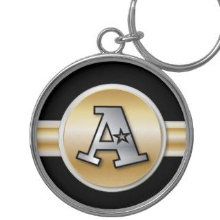 Monogrammed Gold and Silver Letter A Key Chains