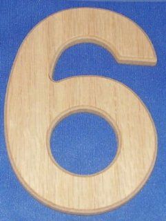 Wood Letters & Numbers 4 Inch Number 6   House Numbers  