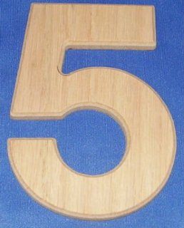 Wood Letters & Numbers 4 Inch Number 5   House Numbers  