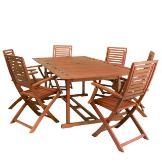 Lakeside 7 Piece Outdoor Wood Dining Set