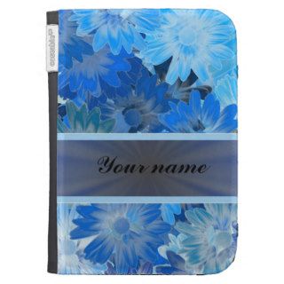 Blue Floral Daisy Pattern Kindle Cover