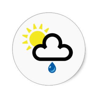 Cloud Sun Rain Symbol Sticker