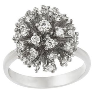 Sterling Silver Cubic Zirconium Disco Ball Ring