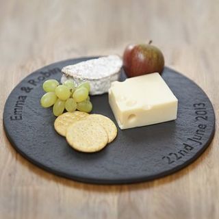 personalised slate round board by made from slate