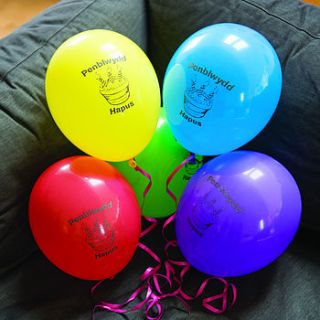 pack of ten welsh birthday balloons by adra