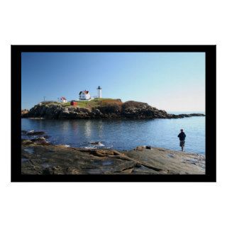 Nubble Lighthouse  York Maine  Fishing Posters