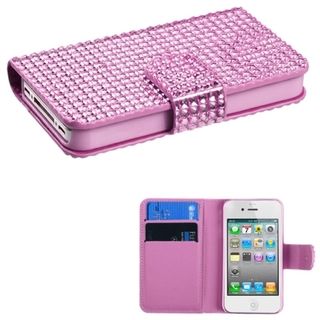 BasAcc Pink Diamante MyJacket Wallet Style Case for Apple iPhone 4/ 4S BasAcc Cases & Holders