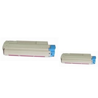 BasAcc Magenta Toner Cartridge Compatible with Okidata C610 (Pack of 2) BasAcc Laser Toner Cartridges