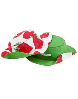 strawberry print reversible hat by busy peas