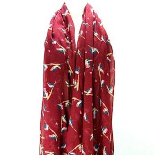 robin print scarf by cherry & joy