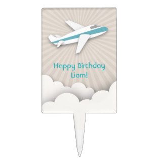 Blue Airplane Birthday Cake Pick