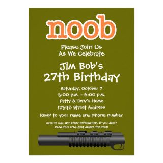 Birthday Party   Funny Noob Gamer Custom Invites