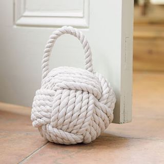 rope door stop jute/ white by dibor