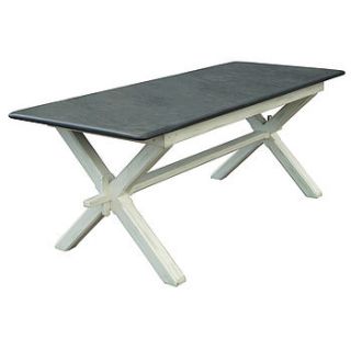 painted refectory style slate top table by slate top tables
