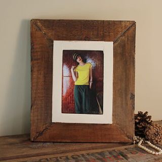 rustic reclaimed wooden 6"x4" photo frame by möa design