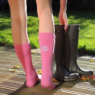 personalised welly boot, wool socks by alphabet interiors
