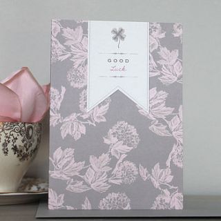 bijou blossom 'good luck' card by studio seed