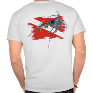 lobster on shredded flag tee shirts