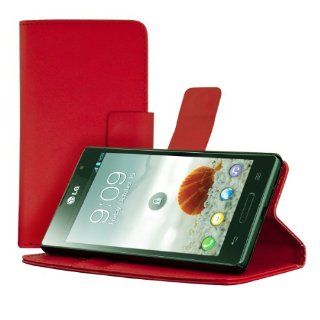 kwmobile Elegante Wallet Ledertasche fr das LG Optimus L9 P760 mit Magnetverschluss und Stnderfunktion in Rot Elektronik