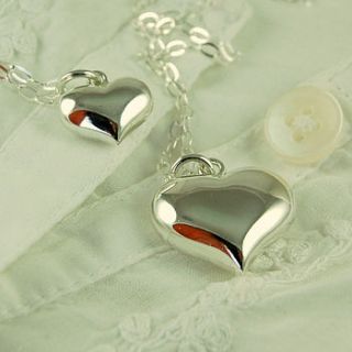 silver heart necklace set by highland angel