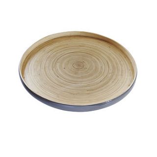 pressed bamboo lacquer round tray by also home
