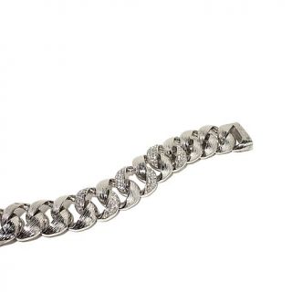 Emma Skye Jewelry Designs Crystal Pavé Stainless Steel Carved Bracelet