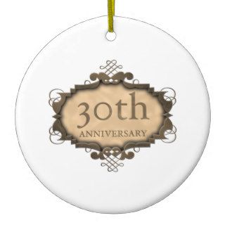 30th Aniversary (Rustic) Christmas Ornament