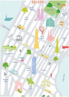 map of new york city print a4 by holly francesca
