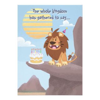 Cartoon Safari Birthday Personalized Invite