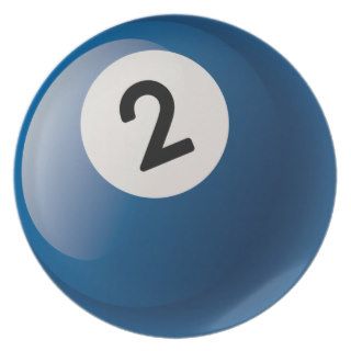 Number 2 Billiards Ball Plate