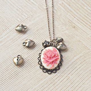 personalised vintage style charm necklace by norigeh