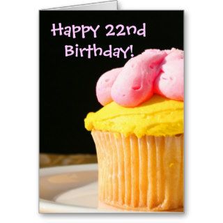 Happy 22nd Birthday Cupcake greeting card