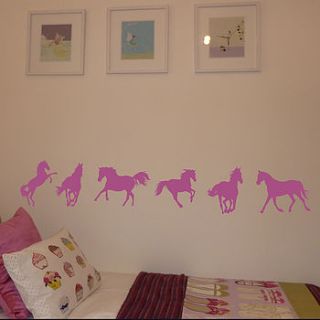 set of six horse wall stickers by nutmeg
