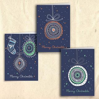 christmas bauble cards by nicole stollery design